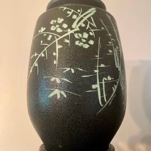 Vintage Accents Vintage Black Bamboo Vase New Modern Brutalist